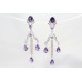Handmade women earring 925 Sterling Silver purple amethyst zircon stone P 624